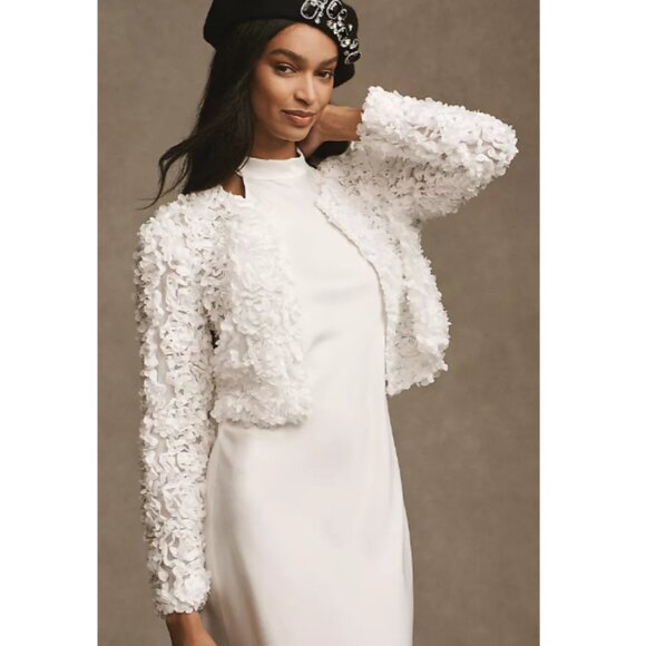 Brand New Stunning BHLDN Floral Applique Bridal Bomber Jacket - Picture 1 of 13
